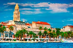 Split, Croatia (region of Dalmatia). Diocletian Palace and Mosor mountains in background